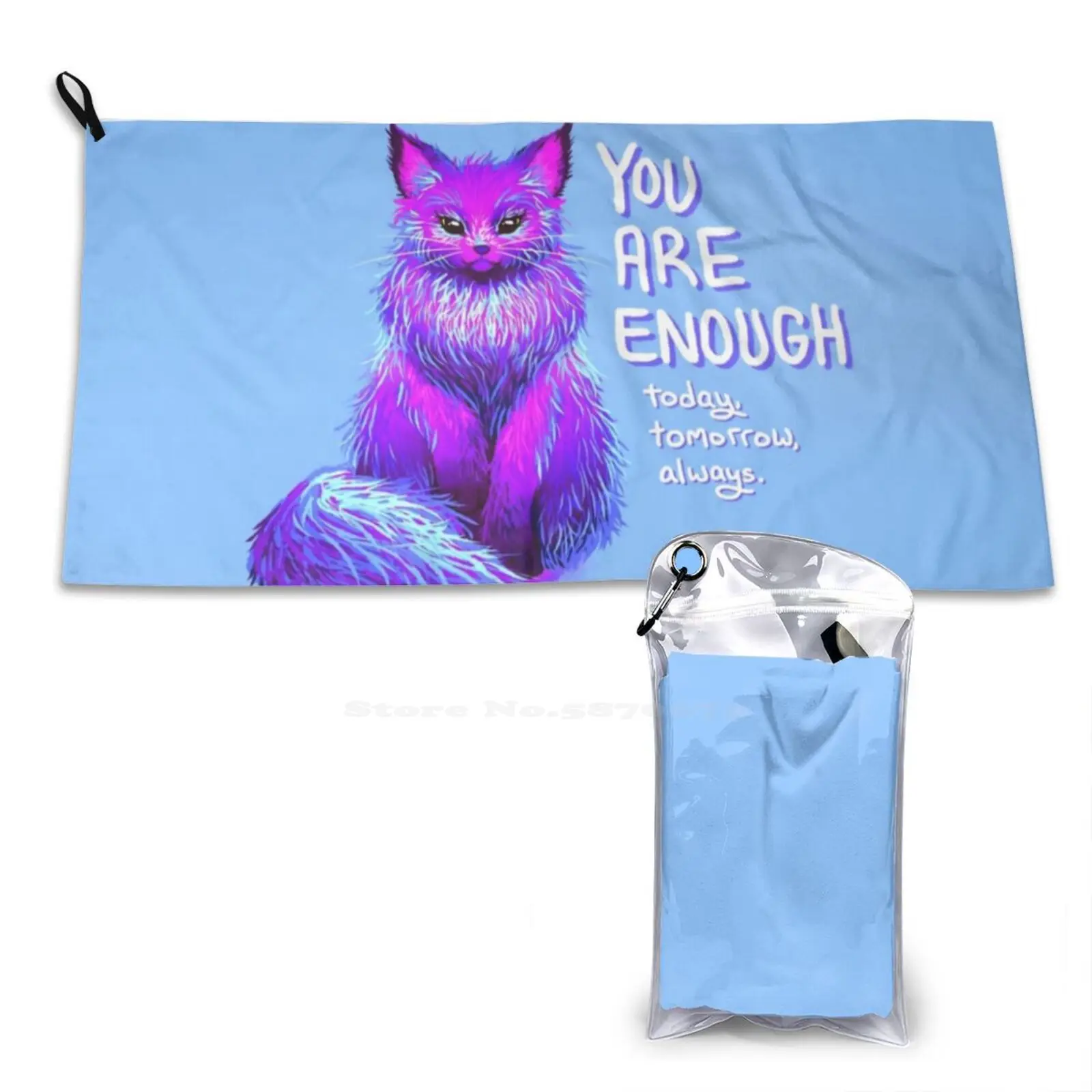 You Are Enough Magical Maine Coon Cat Soft Towel Quick Dry Beach Towel Maine Coon Cat Cute Fluffy Soft Mental Health Self Love