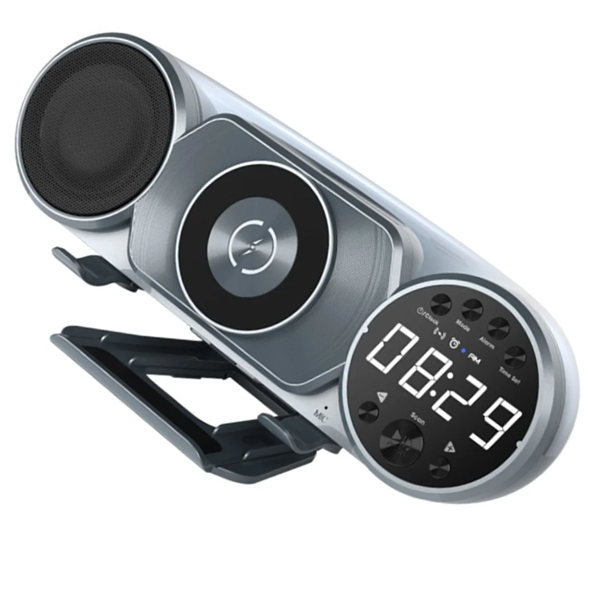 Áudio Bluetooth sem fio Carregamento sem fio Alto-falante Bluetooth Rádio FM TF AUX USB