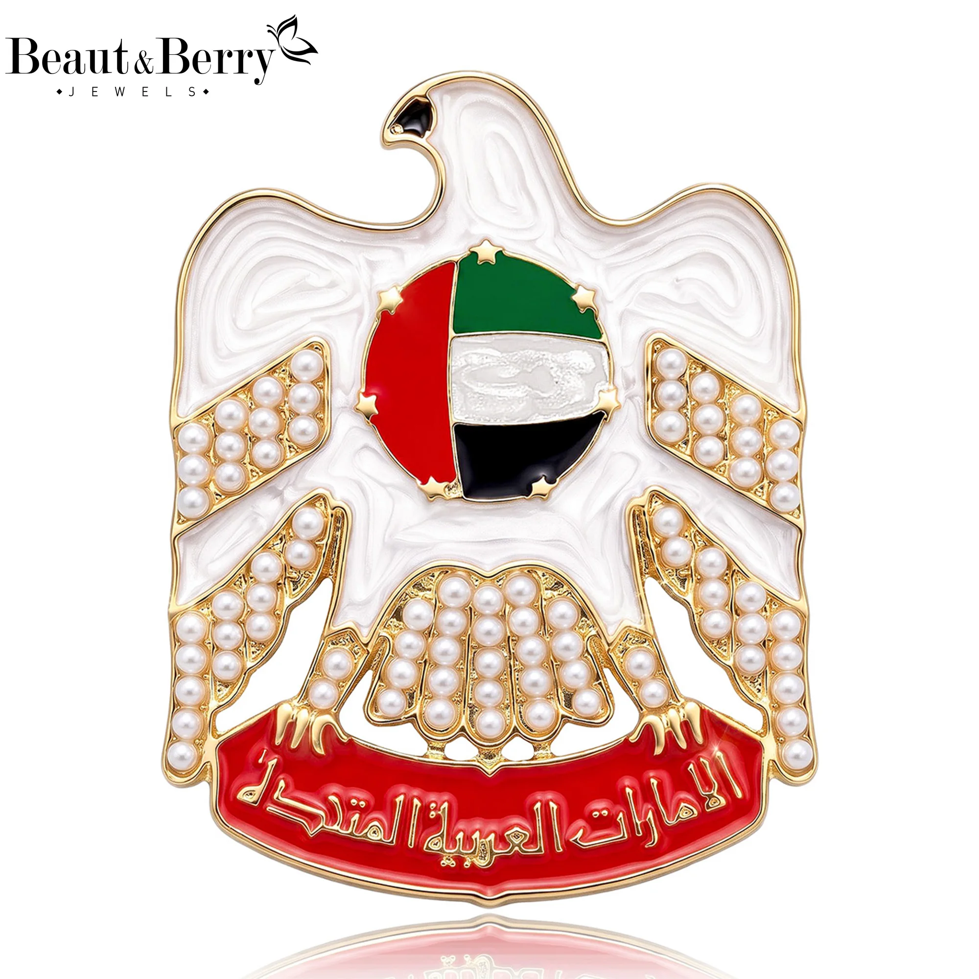 Women Accessories Uae - Beaut&Berry Luxury Enamel Pearl UAE Coat