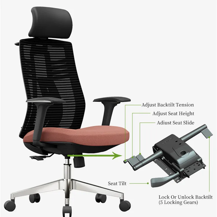 ZITAI 4d adjustable swivel Mesh executive office chair high back Ergonomic office Chair with lumbar support