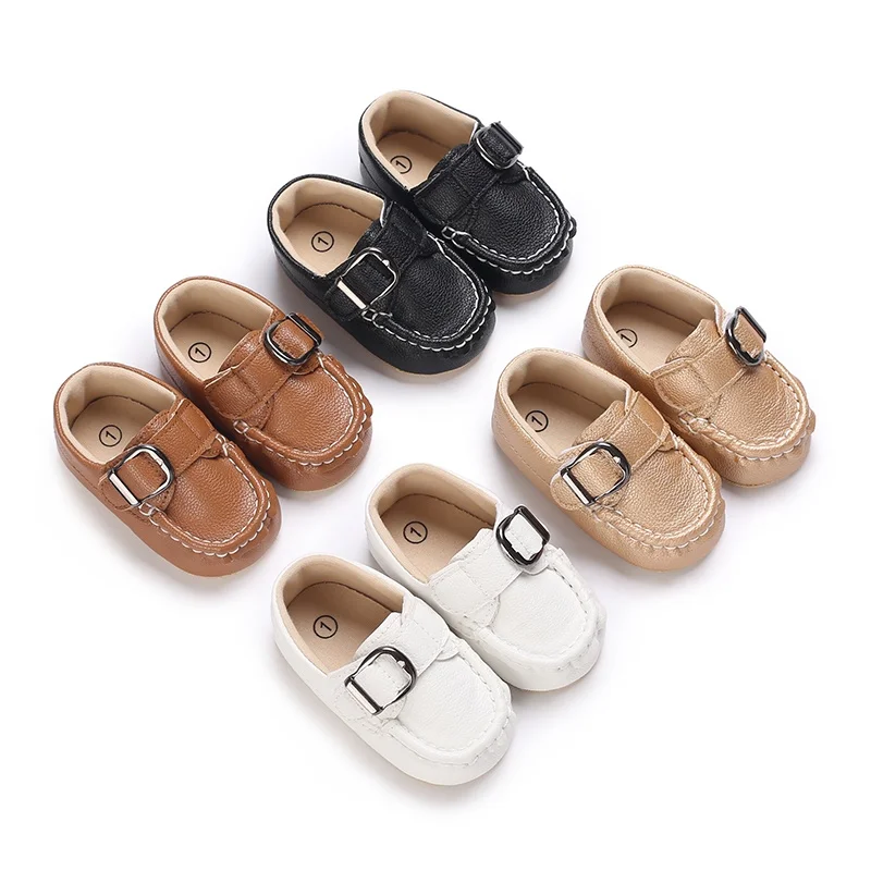 Infant Pre-Walker Shoes Baby Shoes 0-18M Boys Girls White Christening Moccasin Slip On Peas Shoes Footwear