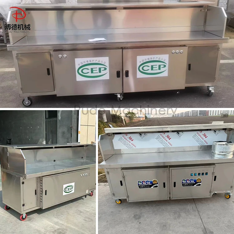 High Quality Smokeless Combo Portable Electric Charcoal Bbq Grill Outdoor Bbq Grill with Trolley