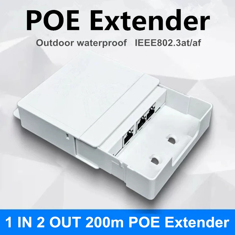 

POE Extender Outdoor Waterproof 200m Extension 1 In 2 Output 48V POE Repeater IEEE802.3at/af