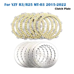 Friction Disc Plate Kit For Yamaha YZF R3 2021 R25 MT-03 2015-2022 MT03 2019 2020 Motorcycle Clutch Plate Steel Plates Accessory