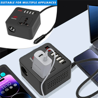 1 AC Sockets DC 12V to AC 220V Converter Outlets Car Inverter 4 USB Ports 300W Power Adapter For Toyota TRD Venza Yaris Corolla