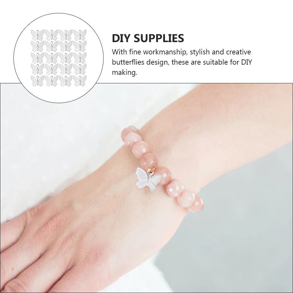 

100Pcs Butterflies Charms DIY Hairpin Accessories Copper Pendants Jewelry Making Supplies Decorative Butterfly Pendants