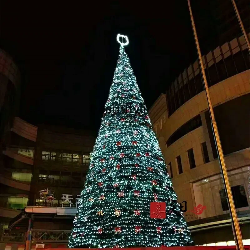 Modern large Christmas tree 4 5 6 7 meters, outdoor luminous decoration Christmas tree iron frame tower tree