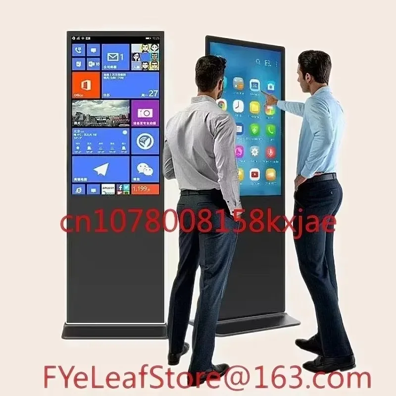 55 Inch Android Touch Screen Floor Standing Digital Signage Ultra Thin LCD Display