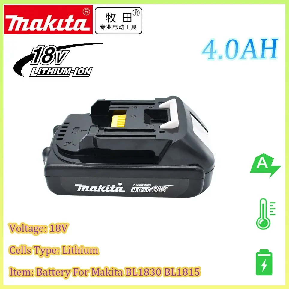 

Makita Rechargeable 18V 4.0Ah Li-Ion Battery For Makita BL1830 BL1815 BL1860 BL1840 194205-3 Replacement Power Tools Battery