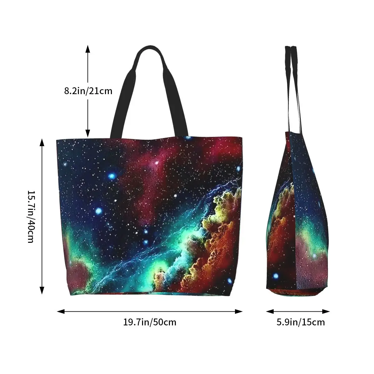 Constellation Star Clusters Galaxies Print Halloween Shopping Tote Bag Canvas Shoulder Bags Shopper Grocery Handbag for Women