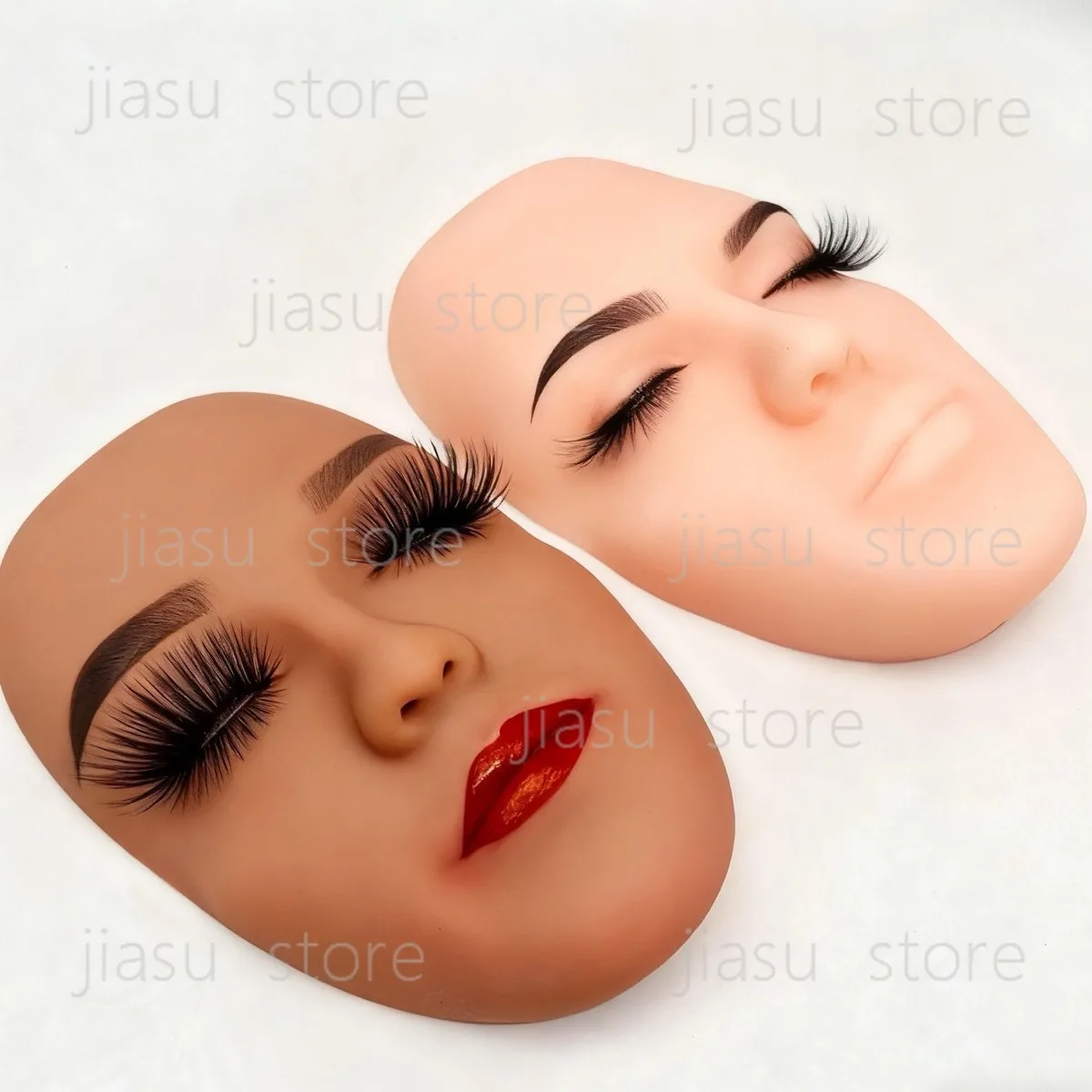 European American Style Real Silicone Full Face Practice Mannequin for Eyelash Microblading Makeup