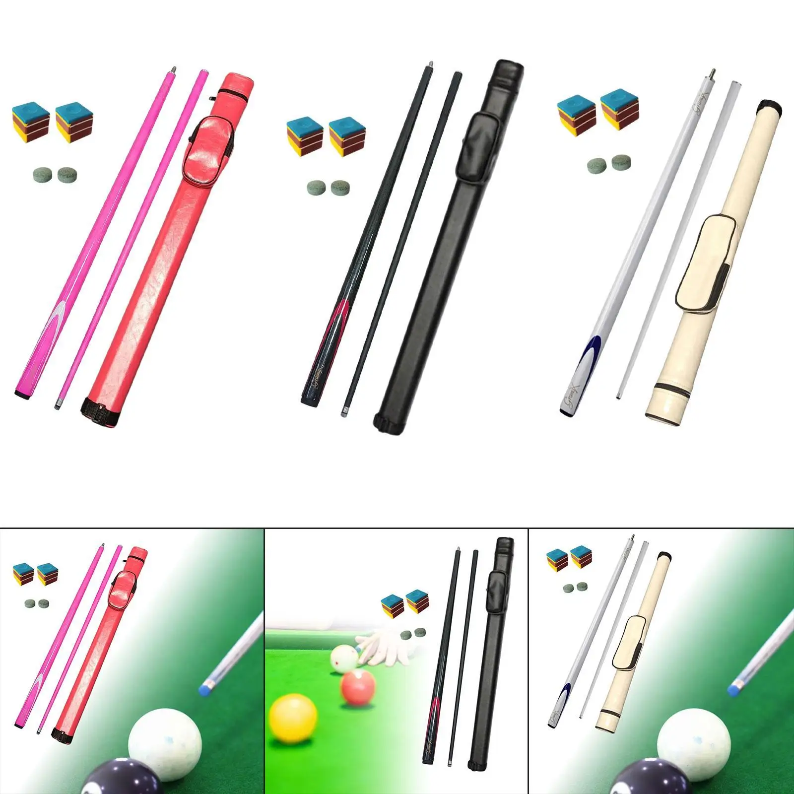 عصا البلياردو عصا البلياردو عصا البلياردو 9.5 مللي متر طرف أنيق محمول 1/2 مشترك للمنزل ممارسة المنافسة اللاعبين المبتدئين #1