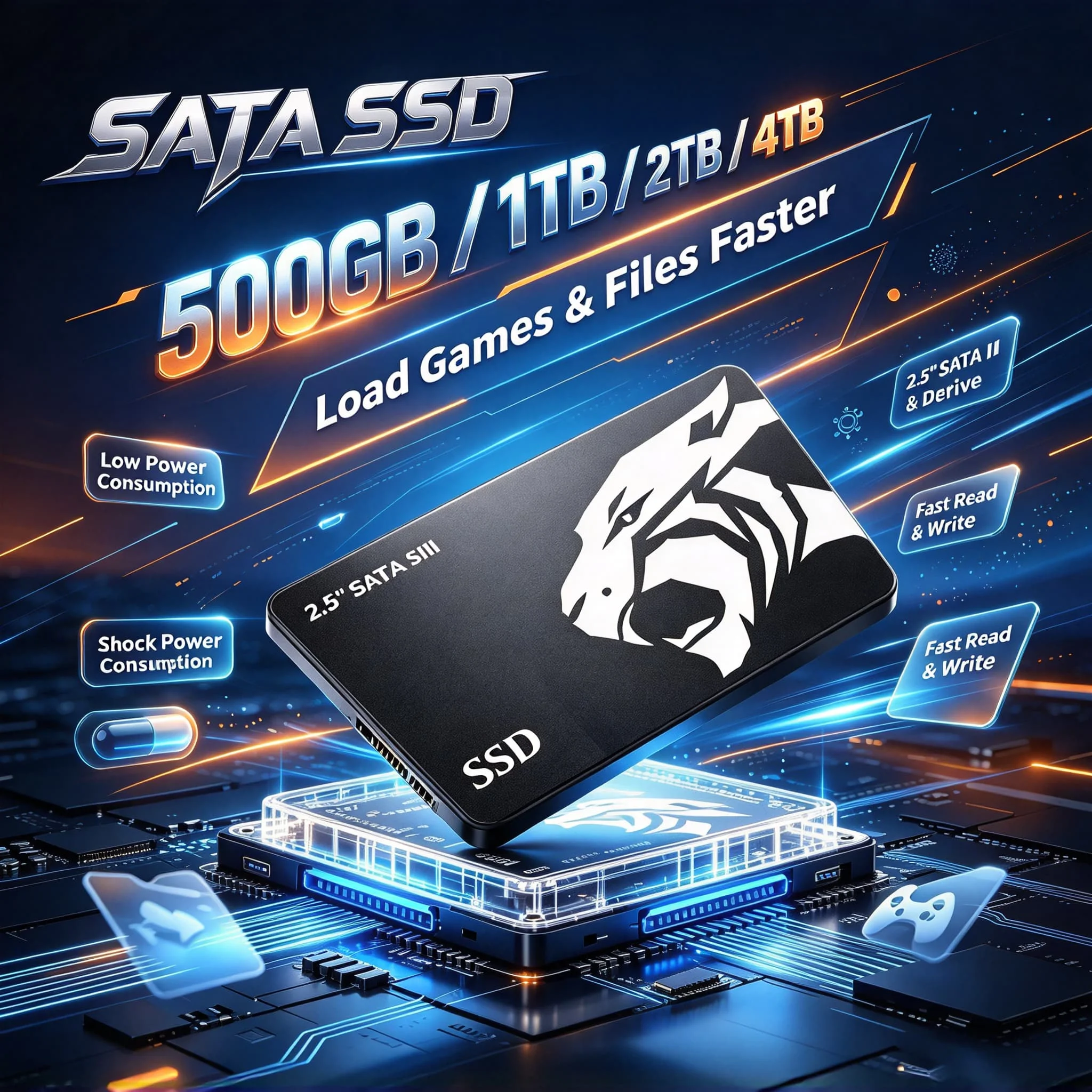 2.5 Inch SATA III SSD 500GB 1TB 4TB 2026 High Speed Internal Solid State Drive SATA3 Disk Replace HDD Laptop Desktop PC New
