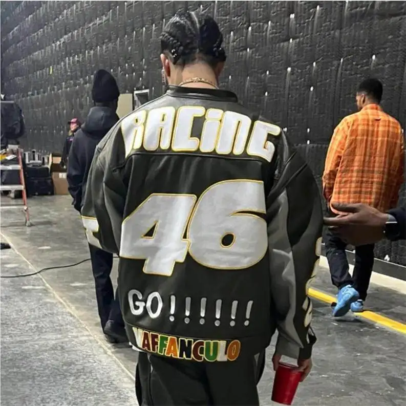 Heavy duty leather jackets 46 embroidered 10000 stitches loose fitting outerwear baseball jacket coat men winter men clothing