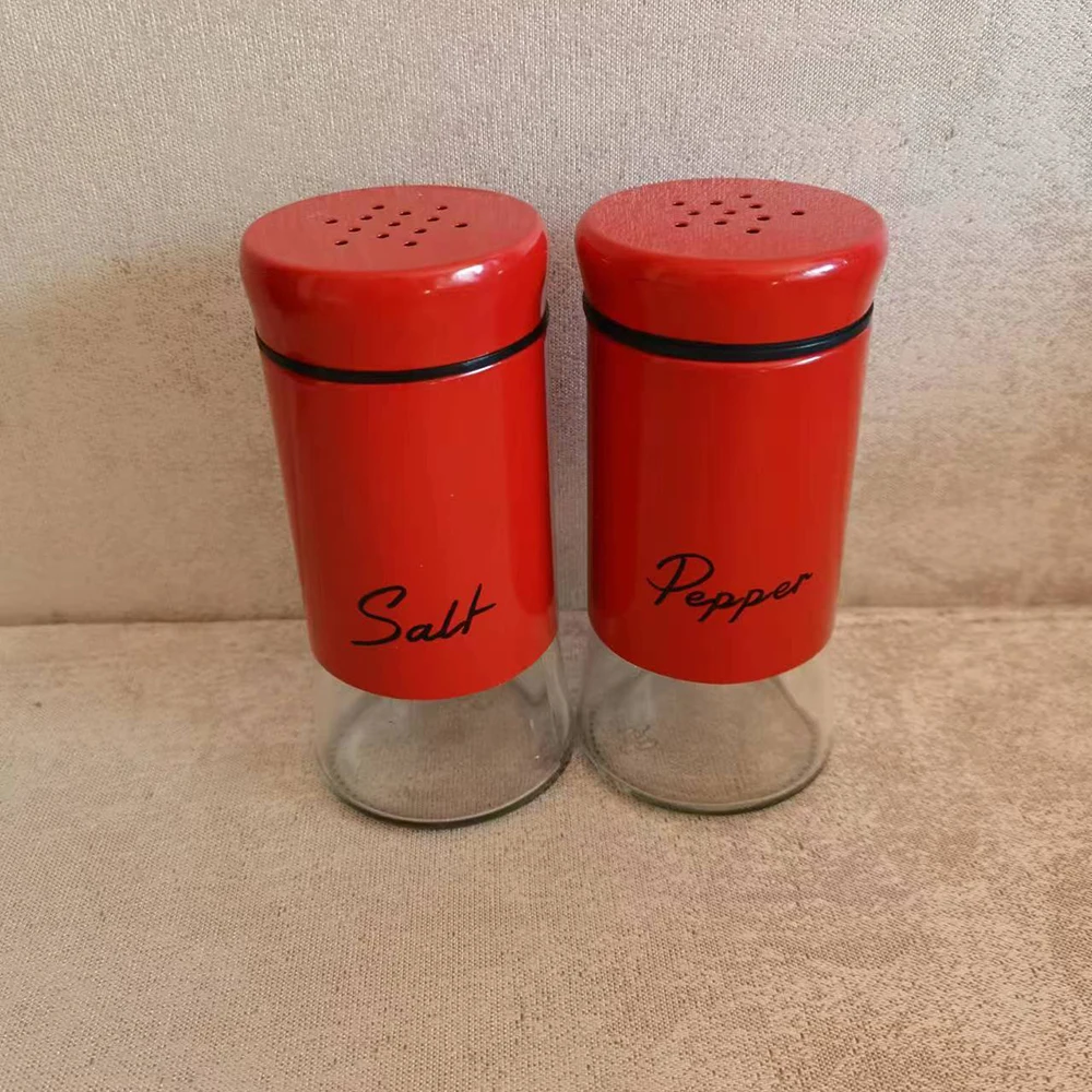 

2pcs Simple Pepper Salt Glass Shaker Set Reusable Multipurpose Salt Spice Jar For Restaurant Kitchen
