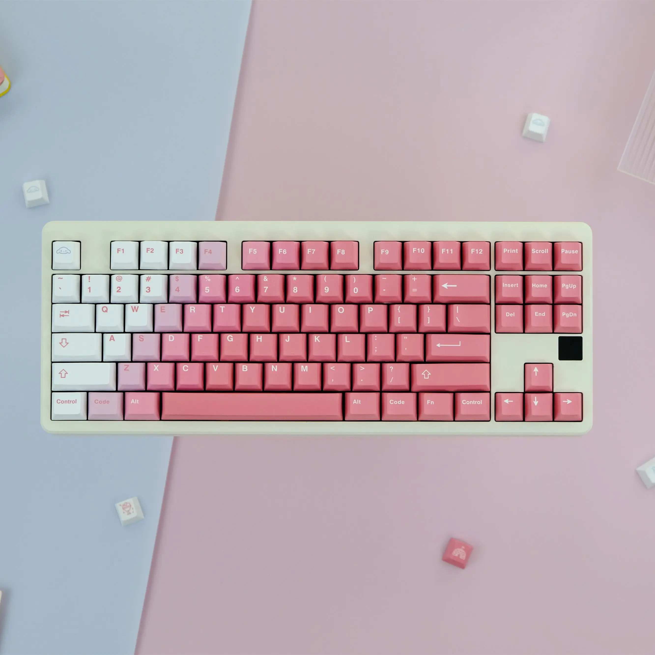 GMK Pink Gradient Keycaps, 134 Keys PBT Keycaps Cherry Profile DYE-SUB Personalized GMK Keycaps For Mechanical Keyboard