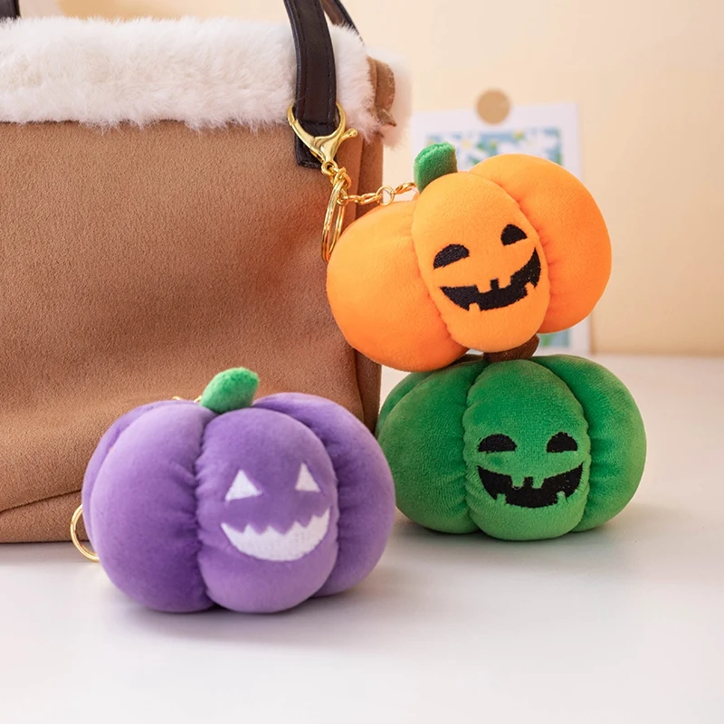 1Pc 10CM Cute Pumpkin Plush Pendant Toy Kawaii Noctilucent Christmas Pumpkin Doll Lovely Keychain Toy Xmas Decor Birthday Gift