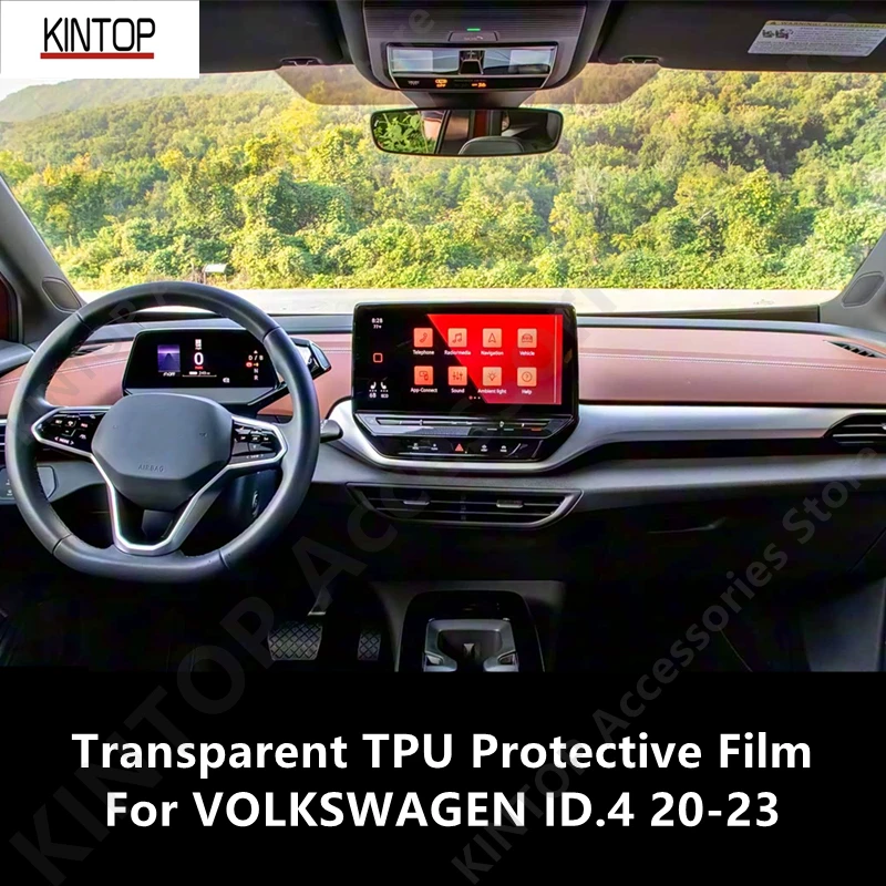 

For VOLKSWAGEN ID.4 20-23 Car Interior Center Console Transparent TPU Protective Film Anti-scratch Repair Film Accessories Refit