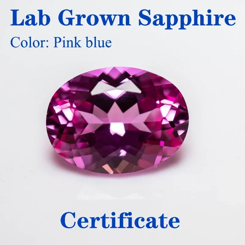 

Top Lab Grown Sapphire Oval Shape Pink Blue Treasure VVS1 Charms Beads Diy Jewelry Making Materials Selectable AGL Certificate