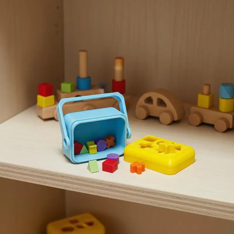 New 1 Set Doll House Nursery Decoration Photography Prop Miniature Shape Sorting Toy Box Dollhouse Educational Toy Model