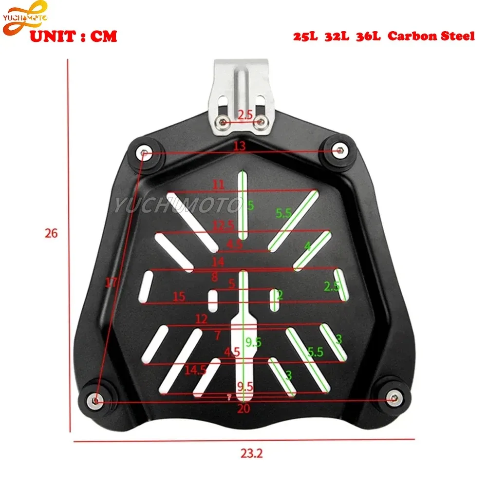 FOR 25/32/36/45/55/65/80/85/100L Motorcycle Aluminum Rear Luggage Tailbox Bracket Plate Trunk Base Plate Release Base