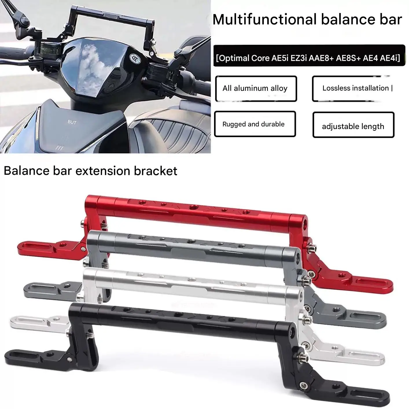 Universal Motorcycle Cross Bar Balance Bar Multi-angle Adjustment Mounting extension bracket Multi-Purpose Heightened Extended