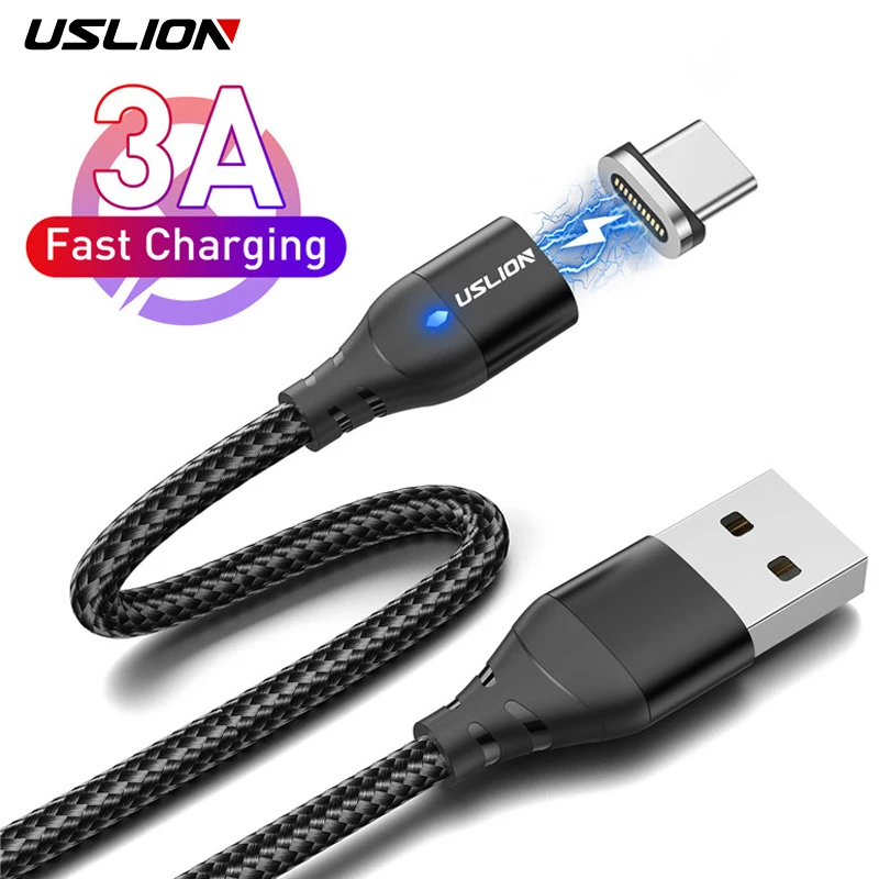 USLION 1/2M USB C Magnetic Cable Fast Charging Type C Cable Wire For Xiaomi 13 Magnet USB C Data Charge Wire Phone Adapter Cord