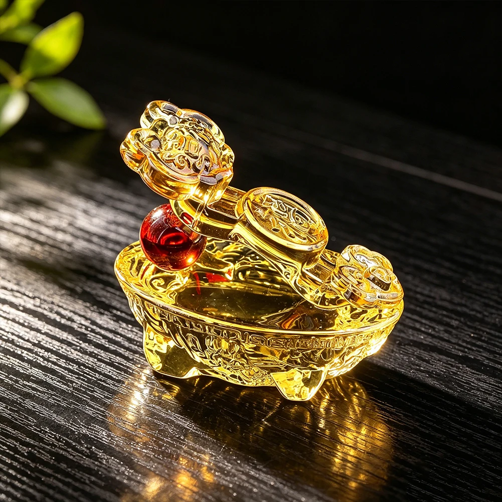 Chinese Style Glaze Ruyi Treasure Bowl Ornament Crystal Wealth Yuanbao Living Room Entryway