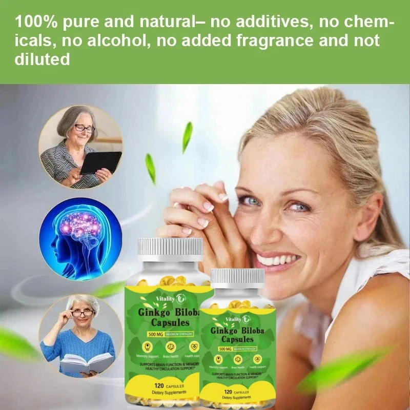 Vitality Ginkgo Biloba Extract, Improves Brain, Memory, Improves Circulation, Improves Cognitive Function, Increases Energy