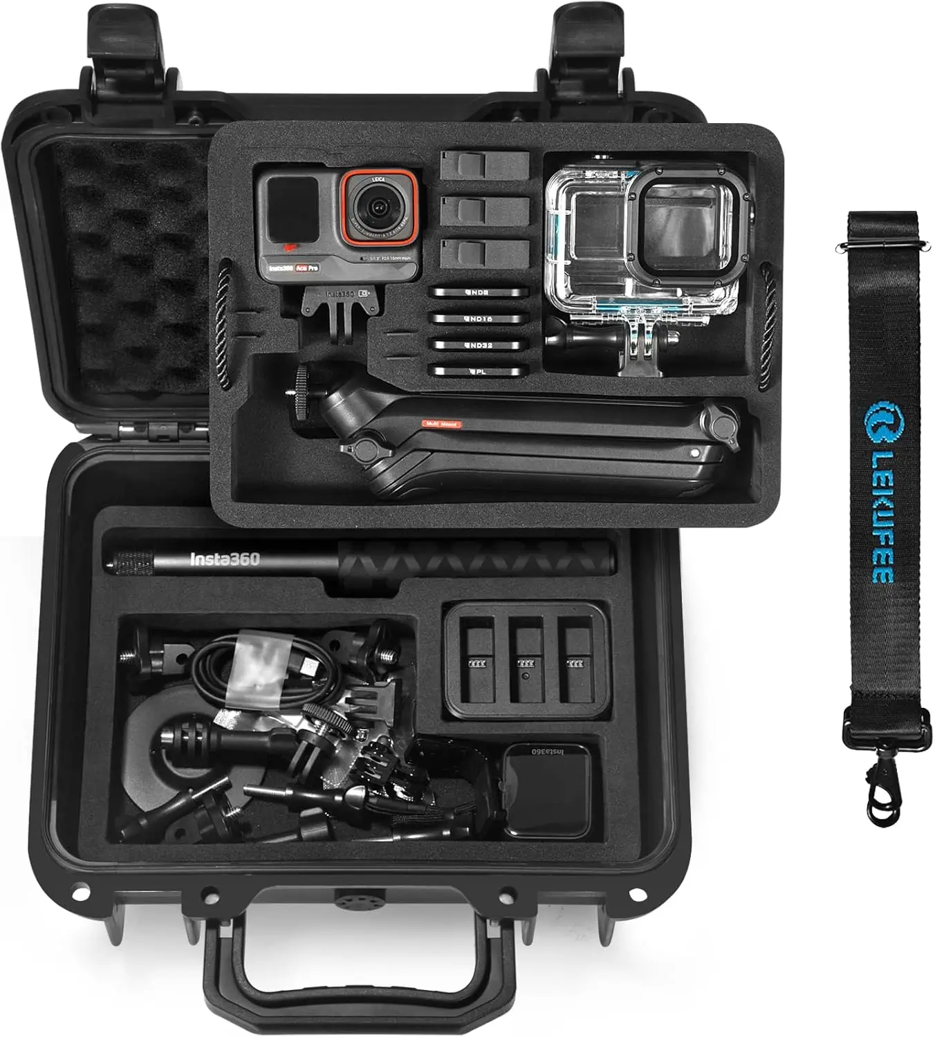 

Дорожный водонепроницаемый жесткий чехол для экшн-камеры Insta360 Ace Pro 2, и аксессуары (только чехол)