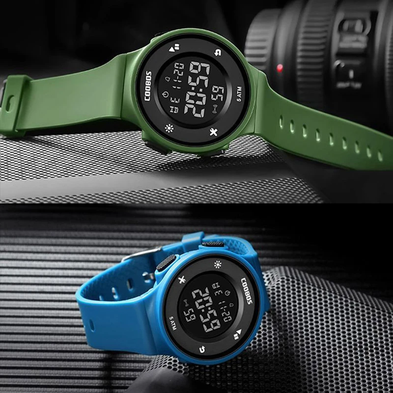 남성용 크리에이티브 시계, 럭셔리 실리콘 스트랩, 스포츠 방수 디지털 시계, LED 발광 남성 시계, 밀리터리 시계