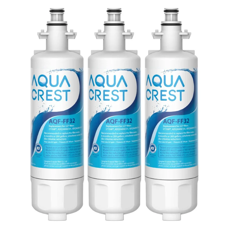 AQUA CREST 469690 ADQ36006101 Refrigerator Water Filter, Replacement for LG® LT700P®, Kenmore® 9690, ADQ36006102, 3 Pack