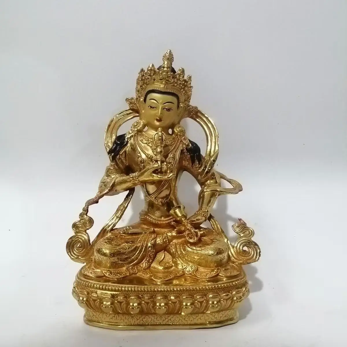 7inch Vajrasattva Jambhala blessed Buddha statue Buddhism Bronze