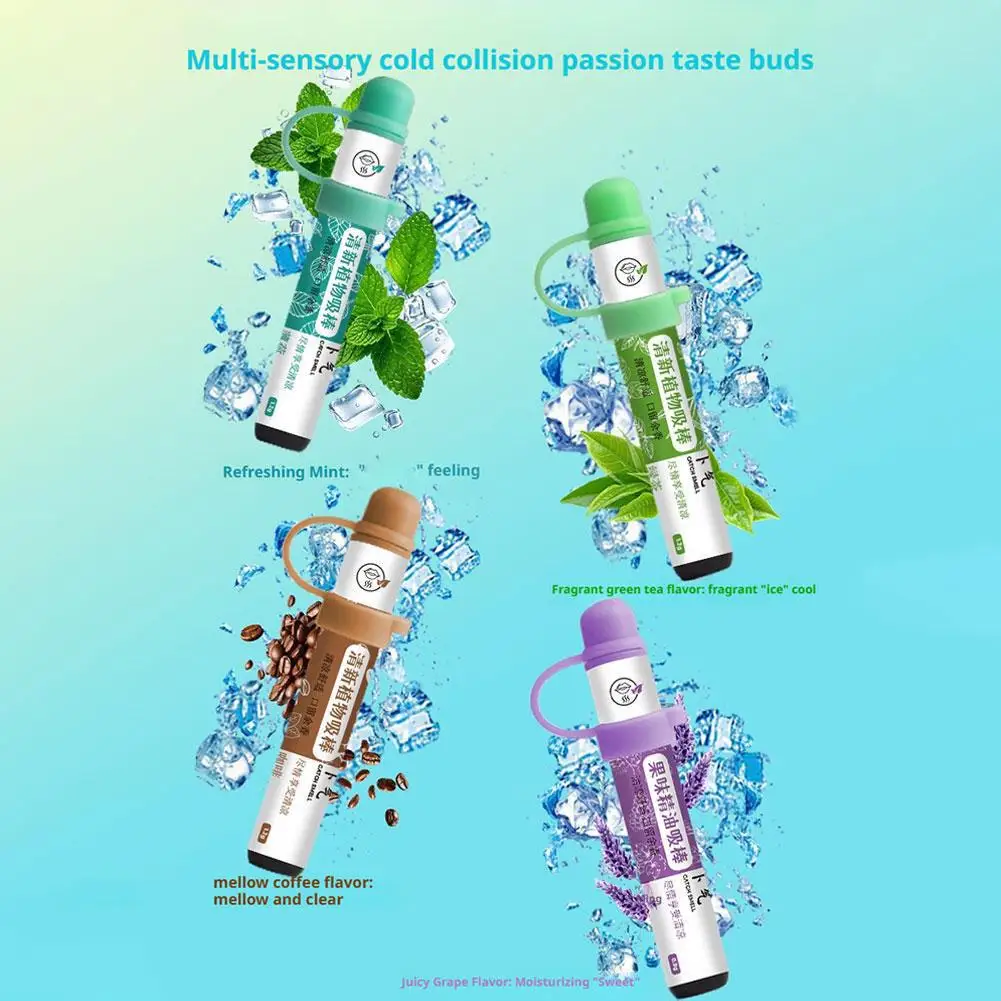 Inhaler Stick 4 Flavors Mint Grape Green Tea Coffee Smoke-Free Nasal Inhale Stick Refreshing Breath Relieve Fatigue Clear
