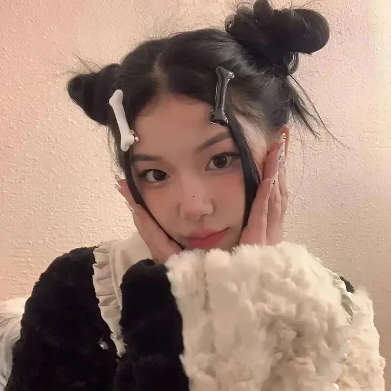 4Pcs Bone Hairpins Fashion Lovely Women Gril Headwear Barrettes Vivid Dog Bone Hair Clips Side Hair Pin Hair Accessories