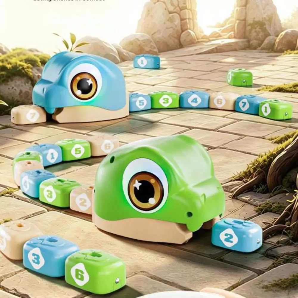 Fun Game Magnetic RC Snake Car Toy Interactive Bead Eating Greedy Snake Car Desktop Rechargeable Remote Control Car Boys Toy