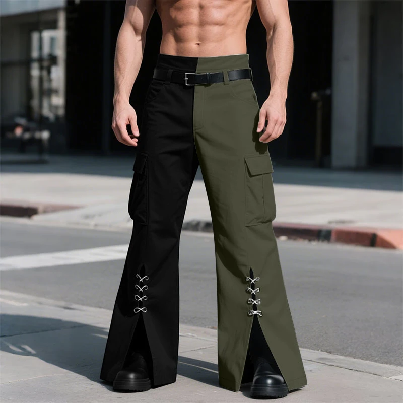 

INCERUN Men Pants Patchwork Pockets Lace Up Casual Trousers Men Streetwear Loose Joggers 2025 Fashion Casual Male Long Pants