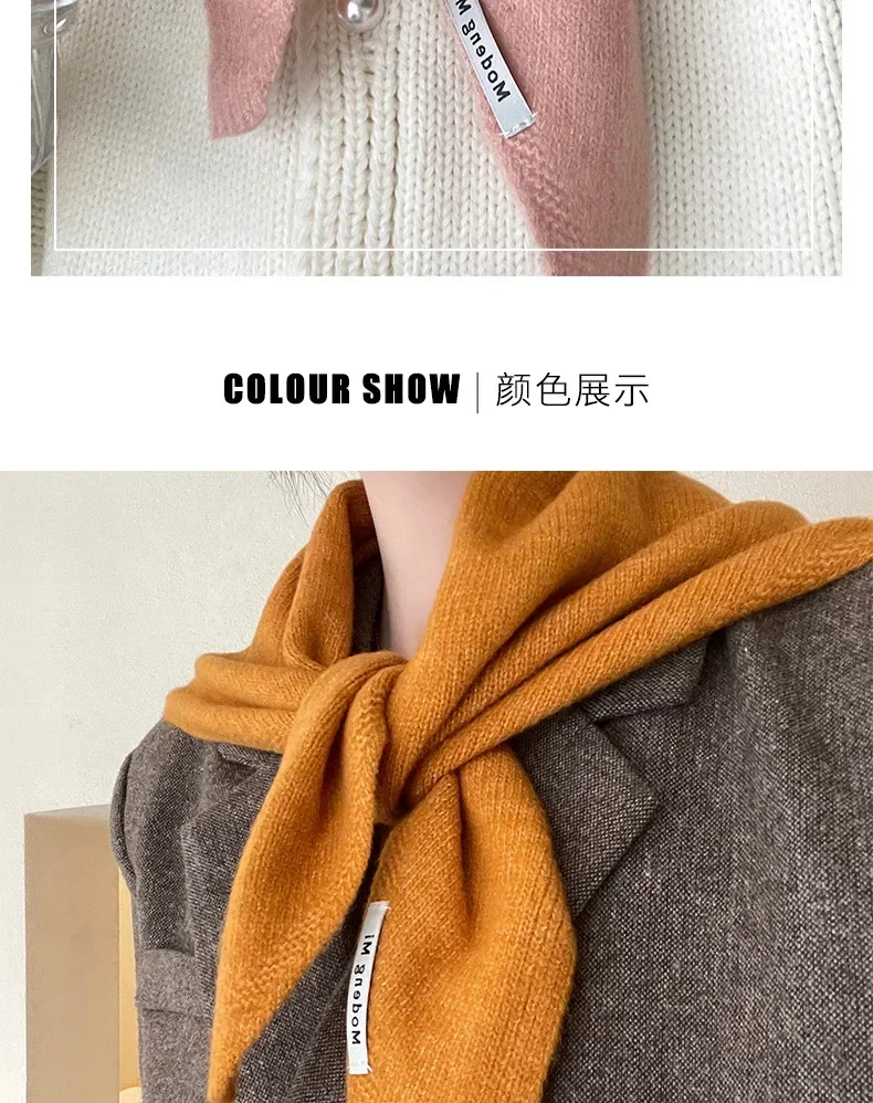 Winter Korea Gestrickte Dreieck Schal Wolle Warme Schal Schal Frauen Hals Schutz Smallscarf Kaschmir Schal – Detail 8