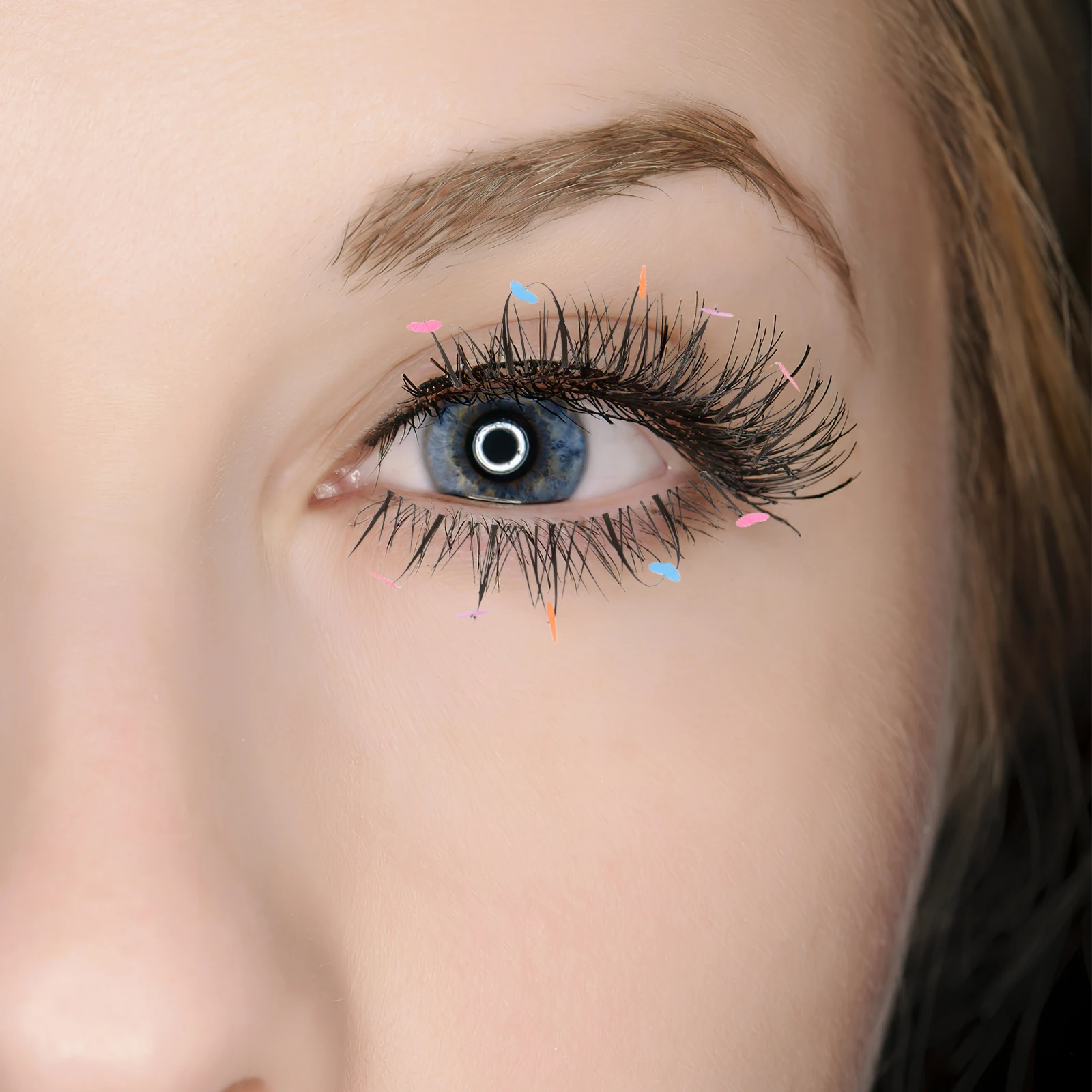 

Colorful Heart-Shaped False Eyelashes Natural Look Fake Lashes for Cosplay Halloween Parties Stage Performances