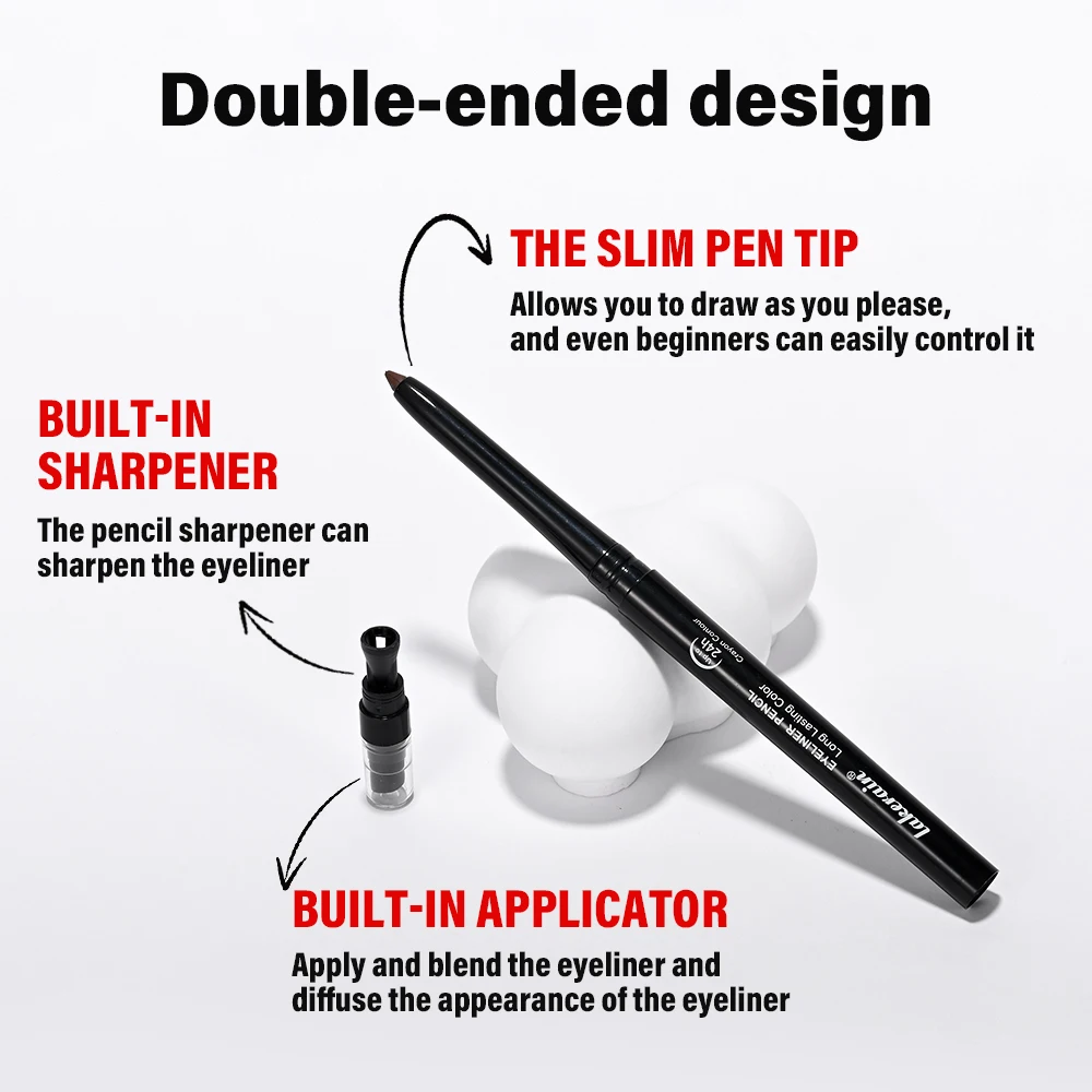 6 Colors Smooth Double-Ended Design Eyeliner Pencil Waterproof Long Lasting Eye Liner Pencil Make-up for Women Cosmetics Tools