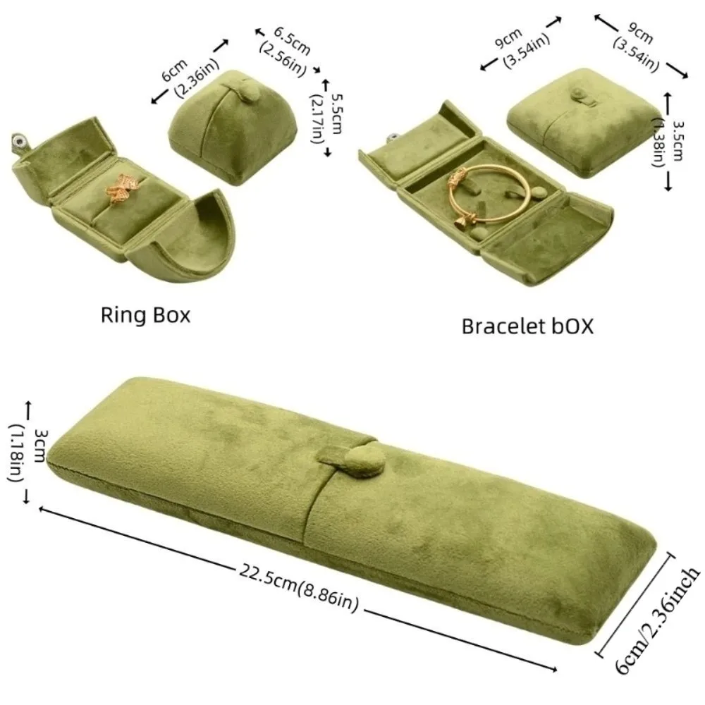 Einfarbig Samt Schmuck Box Luxus Vintage Ringe Träger Box Organizer Doppel Tür Halskette Armband Fall Schmuck Lagerung