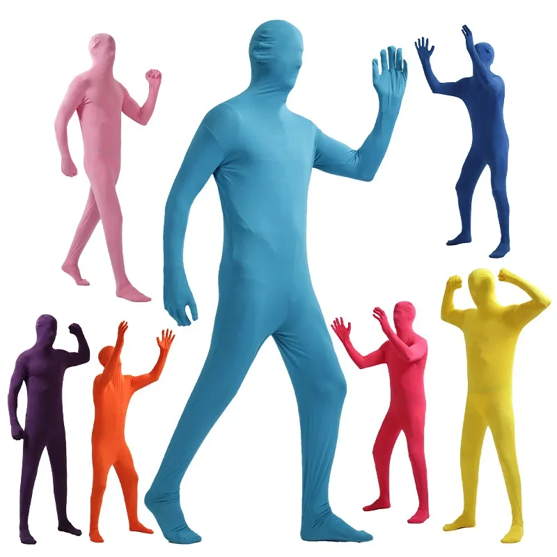 Nuovo capretto adulto Zentai completo del corpo uomo donna novità tuta da ballo costumi cosplay seconda pelle stretto spandex tuta in nylon