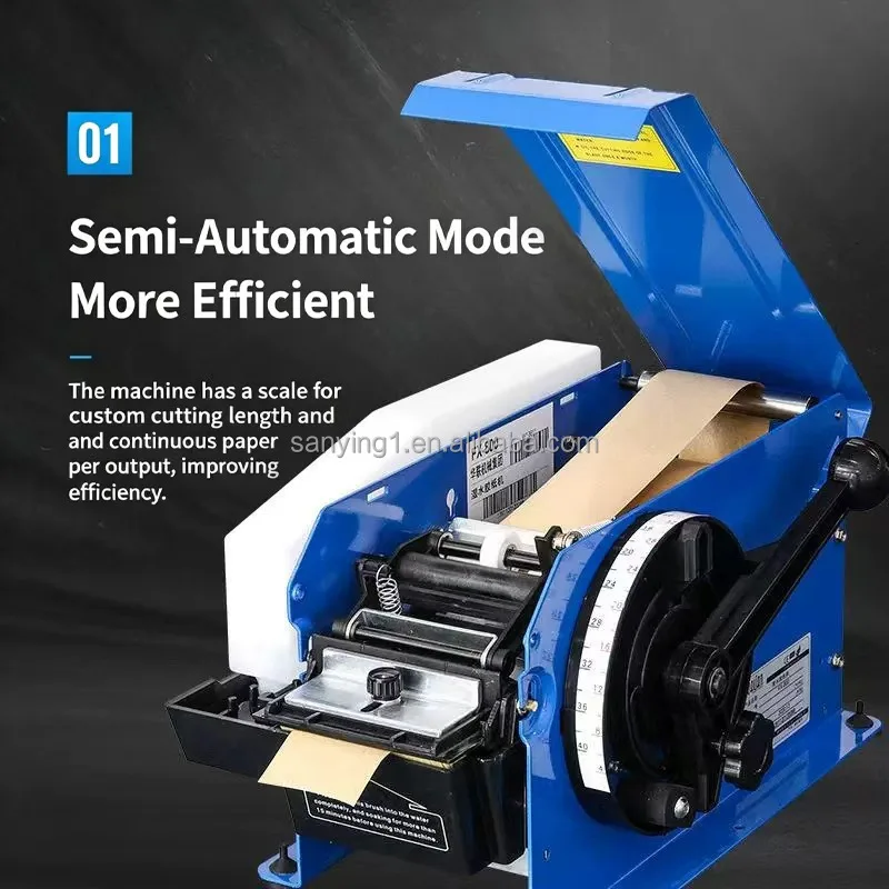 FX-800 Manual Gummed Kraft Paper Tape Dispenser Water Activated Tape Cutter Carton Sealing