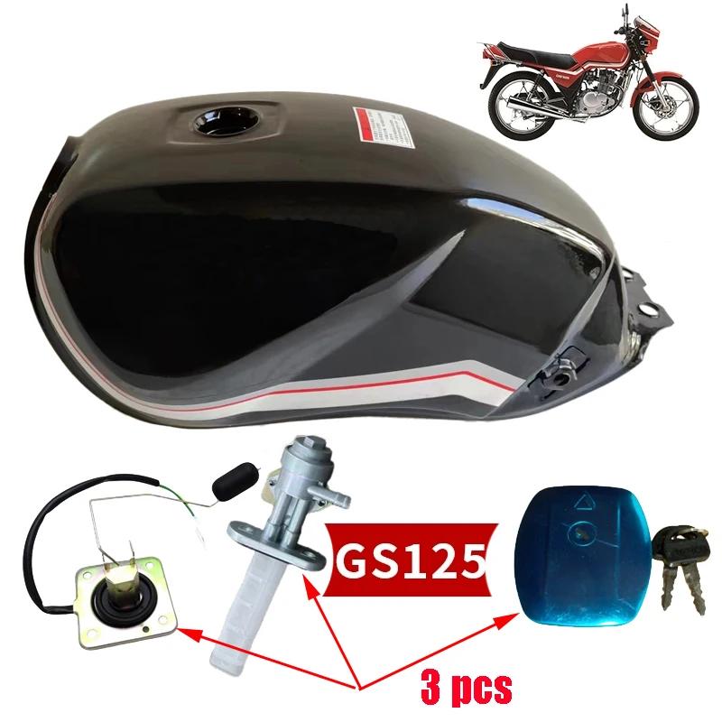 

Motorcycle Fuel Tank With Tank Cap/Fuel Sensor/Fuel-cock for Suzuki Haojue Lifan Qingqi GS125 HJ125 QJ125 Red/Black/Blue Gas Box
