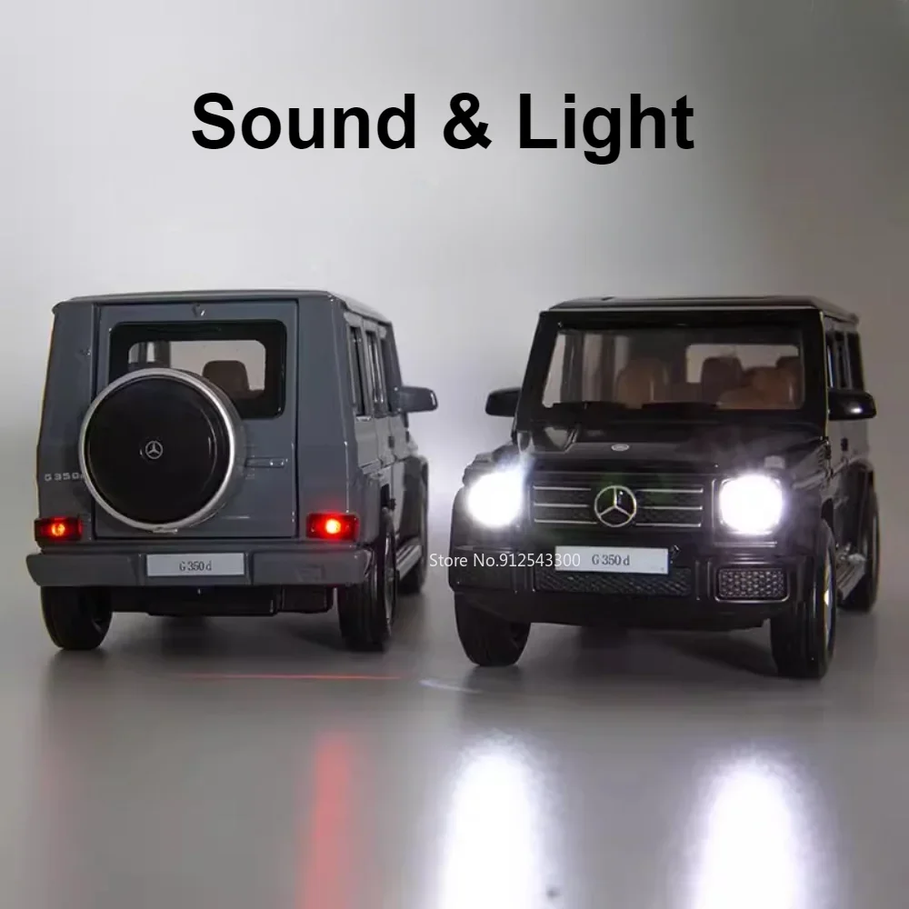 1/32 Mercedes-Benz G350D Alloy Car Model Toy Metal Diecast Pull Back Sound Light Children Ornaments Gift Collection Toys Models