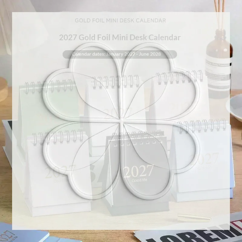 1Pcs 2027 Morandi Color Mini Desk Calendar 18 Months Desktop Plan Calendar Memo Message Small Ornaments Office Supplies Students