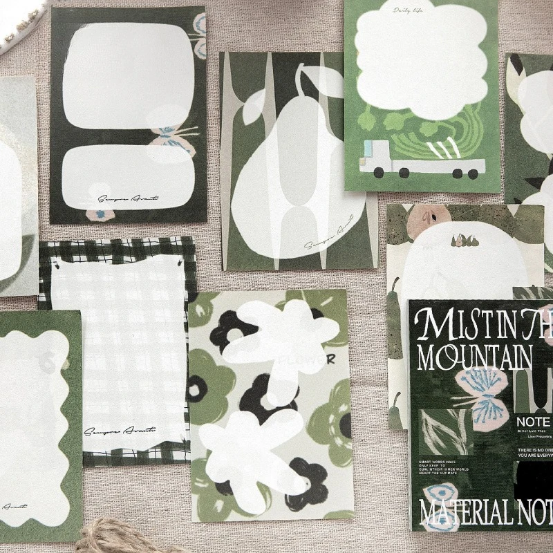 Vintage Coffee Flower Border Landscape Memo Pad Creative DIY Junk Journal Material Collage Scrapbooking Stationery