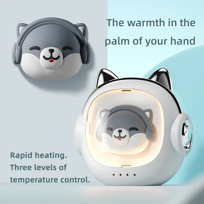 2 in 1 Electric Hand Warmer with Night Light Rechargeable Pocket Hand Heater Mobile Power Bank Winter Quick Heating for Outdoor