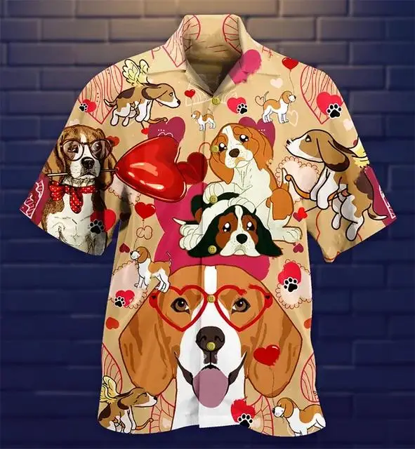 

New Animal Crane Pig 3D Printed Men's Hawaiian Shirt Casual Trend Tops Beach Summer Vacation Men
