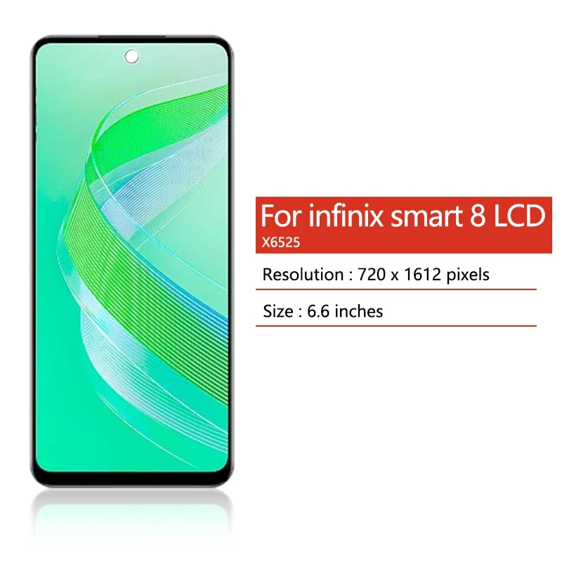 フレーム付きLCDタッチスクリーンキット,6.6インチ,Infinix x6525